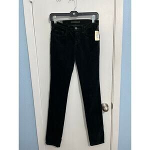 Y2k J Brand Corduroy Pants Size 25 Black Velvet Low Rise Pencil Leg Whimsigoth